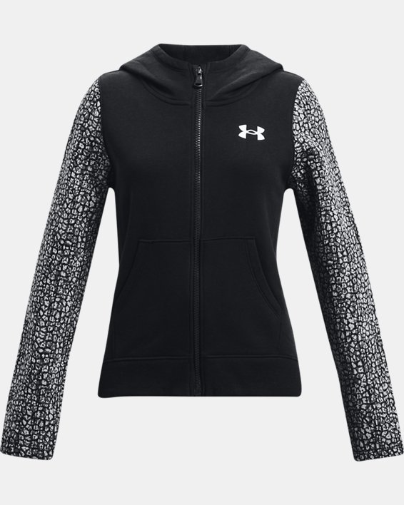 Girls' UA Rival Fleece Full-Zip, Black, pdpMainDesktop image number 0